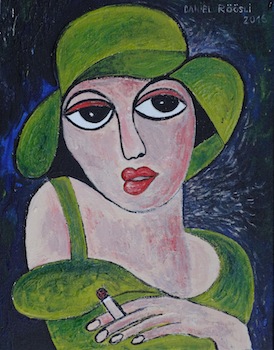 Frau mit Zigarette